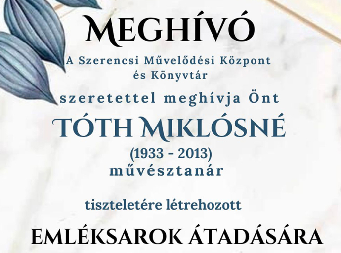 Tóth Miklósné emlékére