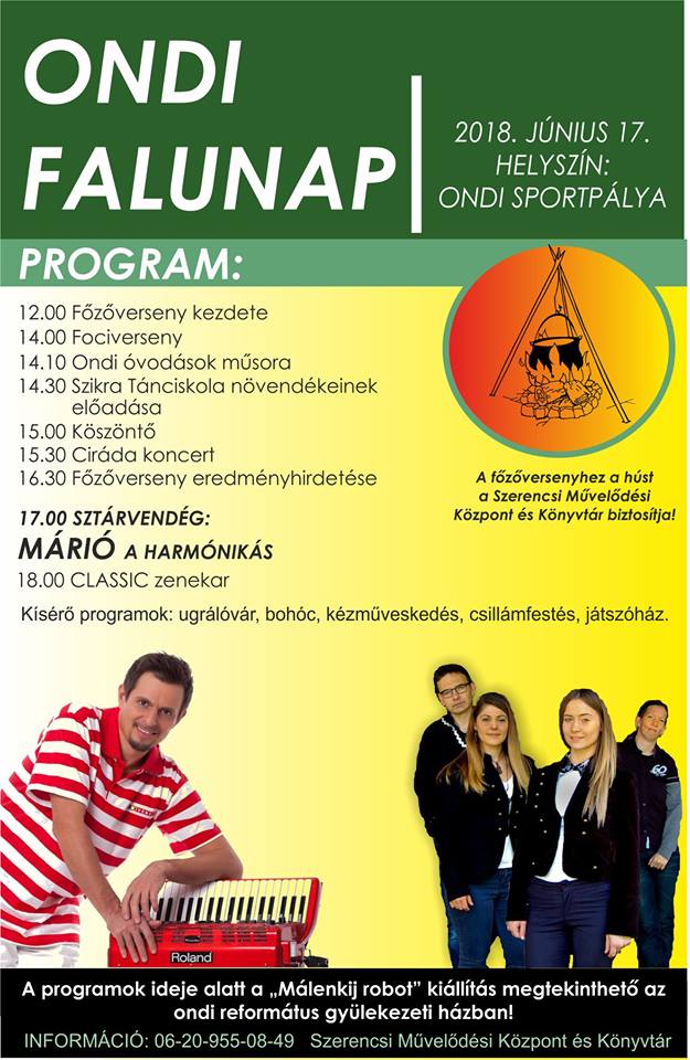Ondi falunap plakát 2018.06.17.