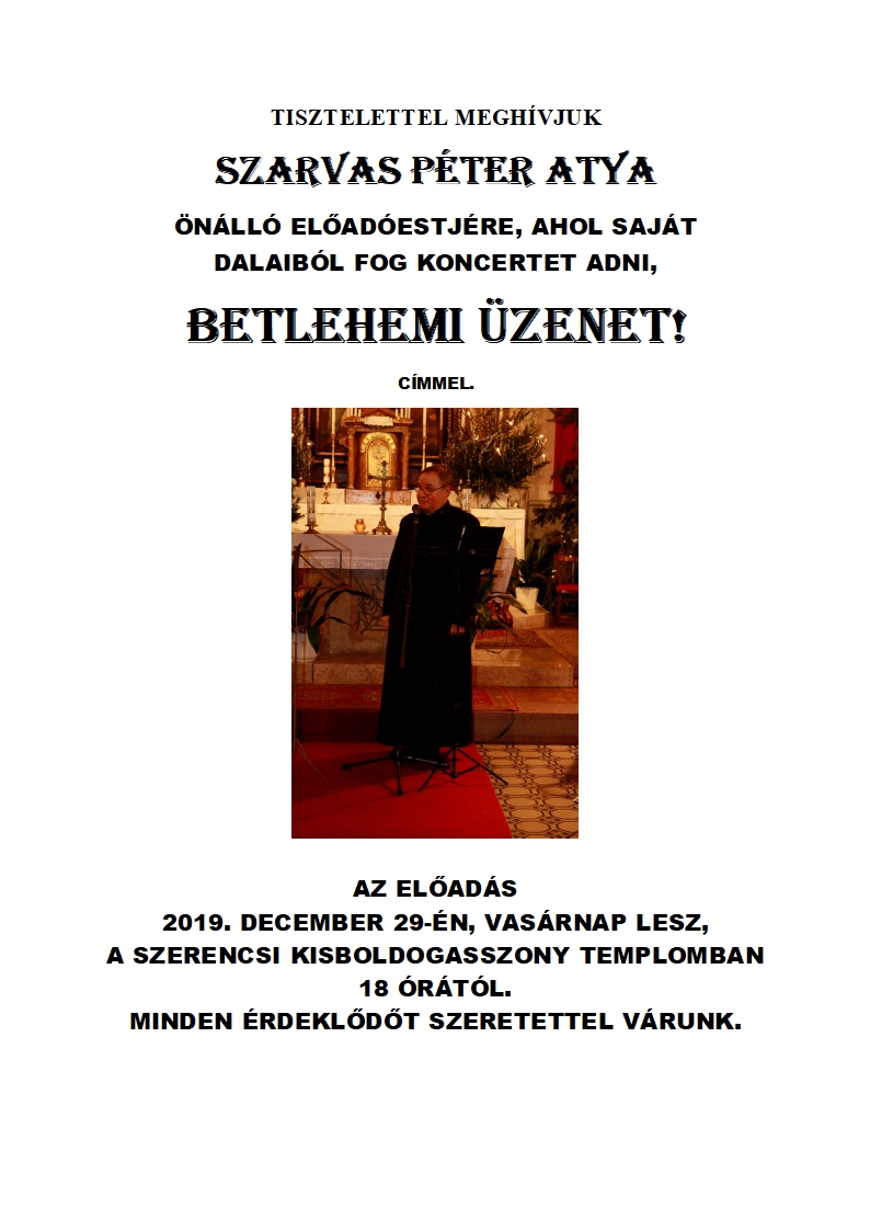 Szarvas Péter atya koncertje