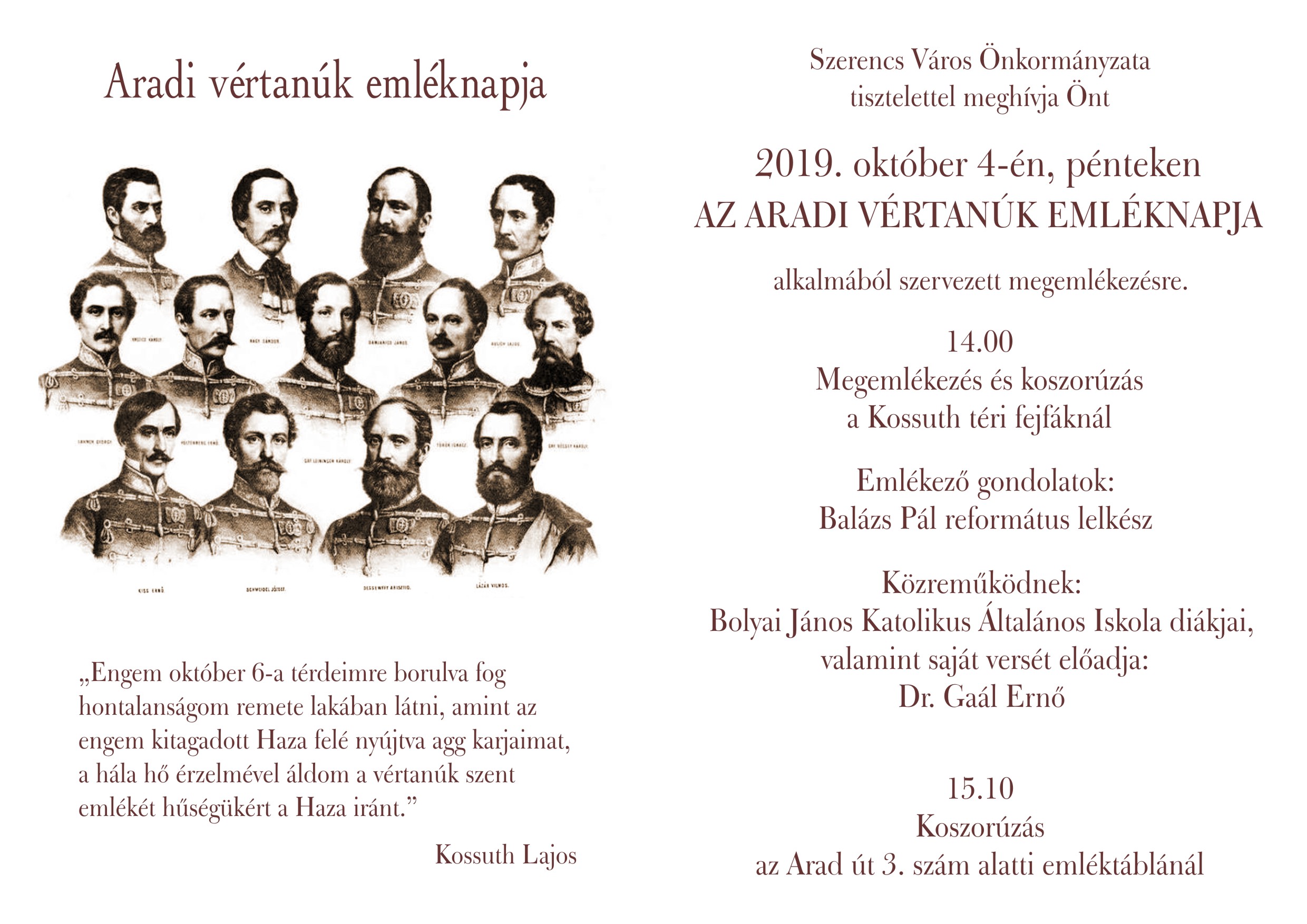 Aradi vértanúk Szerencs
