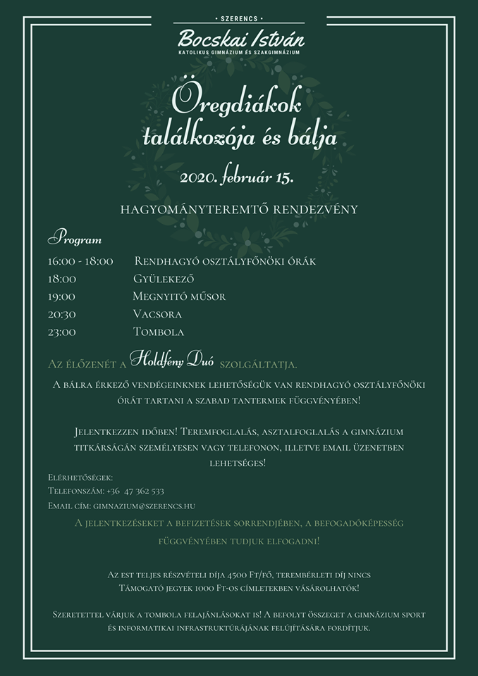 Bocskai gimnázium öregdiák találkozó